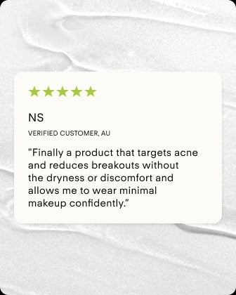 Five-star customer review of Z Clear Shikimic Hydroxy-Biome Facial Serum